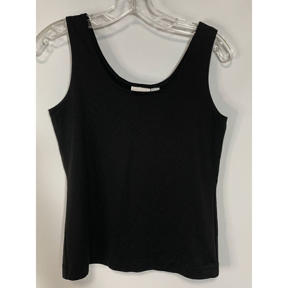 Chico's Women's Sleeveless Crop Tank Top Scoop Neck Black Size X-Small